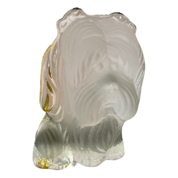 Viking Glass Maltese Dog Paperweight Satin Crystal Figurine Holiday B-day Gift - Picture 12 of 12